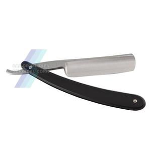 Venta al por mayor de una sola hoja de acero inoxidable negro Barbero maquinilla de afeitar recta logotipo personalizado bajo MOQ - Product Image 5