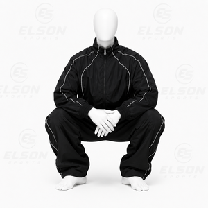 Survêtement coupe-vent imperméable en nylon de haute qualité pour homme, style streetwear, avec fermeture éclair, collection 2026, fabriqué par Elson Sports - Product Image 5