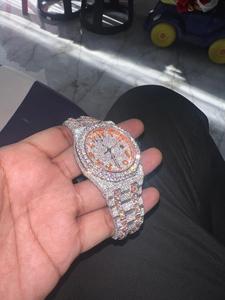 นาฬิกาเครื่องประดับเพชรน้ำแข็งสุดหรูสไตล์ฮิปฮอปสำหรับผู้หญิงผู้ชายเคสสีเงินหนา5มม. ตัวชี้แบบเต็มเพชรเลียนแบบควอทซ์ - Product Image 2