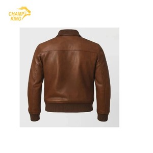 CHAQUETA DE CUERO PARA HOMBRE, CHAQUETA DE CUERO AUTÉNTICO CON PIEL DE CORDERO, COLOR 2025 - Product Image 4
