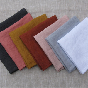 Grande vente pour blanc 100% serviettes de Table en lin français avec broderie hôtel/fête/mariage Restaurant serviettes en lin - Product Image 4