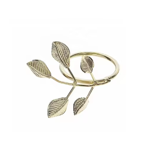 Servilleteros de Metal unidos a hojas creativas europeas, servilleteros de mesa de Hotel para Banquete de boda, de colecciones impresionantes - Product Image 1