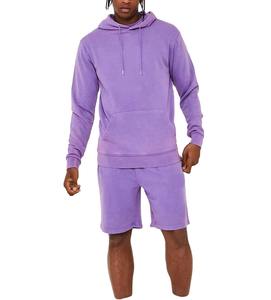 Vêtements décontractés d'été pour hommes Ensemble sweat-shirt et short deux pièces 100% coton Streetwear logo imprimé sur écran personnalisé survêtement pour hommes - Product Image 1