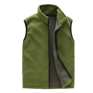 Logo broderie polaire corps plus chaud Gilet hommes tir gilet respirant polaire sans manches plus chaud vestes poches à glissière - Product Image 5
