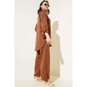 Conjunto 2 Piezas Jacquard Estampado Leopardo Marrón - Product Image 1