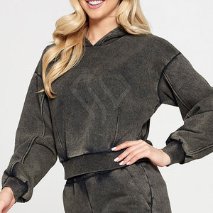 Meilleure vente de sweat à capuche en coton 100% pour femmes conception personnalisée logo avant style streetwear grande taille pour l'hiver - Product Image 2
