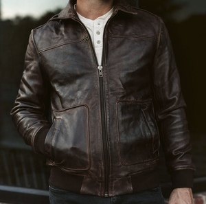 Chaqueta de cuero para hombre de diseño superior 100% de alta calidad con Cuello de piel de manga completa a precio razonable diseño personalizado disponible - Product Image 6