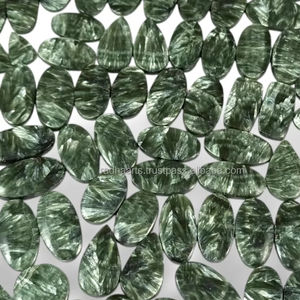 Paire de séraphinite naturelle, cabochon, vente en gros, pierres précieuses en vrac, chakra, spirituel, Reiki, brut - Product Image 1