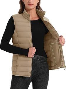 Chaleco Acolchado de Lona Simple, Cálido, Unisex, Ligero, Sin Mangas, Impermeable, Cortavientos, Estilo Urbano, MOQ Bajo, OEM - Product Image 3