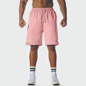 Short de sport OEM coupe régulière avec cordon de serrage taille élastique respirant en polyester recyclé polaire éponge française moyen gris chiné - Product Image 3