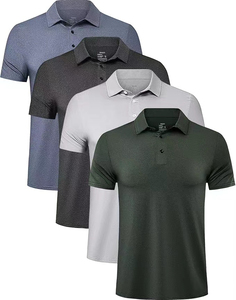 Men's Formal Solid Pattern Knitted Spandex/Polyester <b>Half</b> Sleeve Short Length <b>Shirts</b> with Plain Dyed Moisture Wicking Quick Dry - Product Image 1