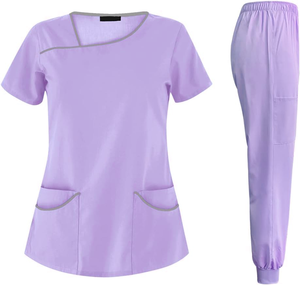 ชุดยูนิฟอร์มผ้าคอตตอนเนื้อนุ่มใช้ได้ทั้งชายและหญิงชุดทำงานด้านการแพทย์ดีไซน์ตามสั่ง - Product Image 2