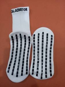 White Anti Slip Soccer <b>Socks</b> <b>Grip</b> Athletic Crew <b>Socks</b> <b>Custom</b> Logo Football Training <b>Socks</b> - Product Image 1