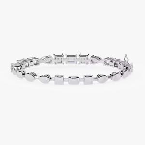 Pulsera DE TENIS Wonders hecha a mano, brazalete de moissanita y diamantes de oro de 18 quilates, regalo para entusiastas del tenis - Product Image 3