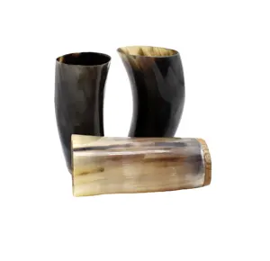 Best Quality of Real Cow & Ox Horn Glass for Water Beer Tea Coffee Real Horn Glasses handcrafted horn water glass