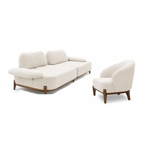 Ensemble de canapés modernes pour salon, structure en bois, rembourrage personnalisé, coussins en mousse haute densité, canapé-lit pour appartement - Product Image 3