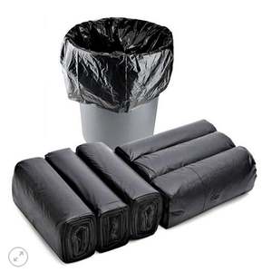 Black Fold Heavy Duty Trash Bag Plastic <b>Disposable</b> 55 60 100 160 Gallon <b>Garbage</b> Bag - Product Image 4