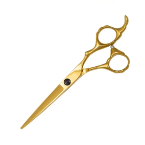 Tijeras de corte de pelo de peluquero de oro completo, punta roma con cuchillas de acero de Metal afilado, tijeras de peluquería de belleza - Product Image 5