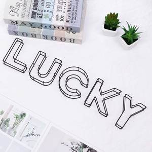 Mejores precios de venta Metal alambre pastel alfabeto pared arte oro Color hogar decorativo a Z alfabeto letras artesanías - Product Image 4