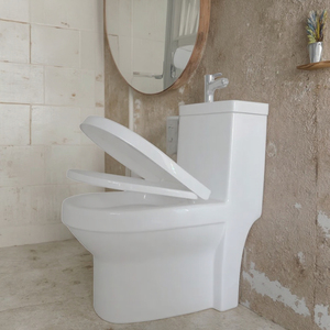 Sunrise Inodoro avec lavabo intégré, combinaison <span class=keywords><strong>WC</strong></span> et lavabo gain de place, trois en un, siphon en P, pour hôtels et villas - Product Image 4