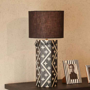 Lámpara de Mesa LED E26 de Lujo Moderna con Incrustaciones de Hueso, Alimentación CA, Iluminación Decorativa Hecha a Mano para Proyectos Hoteleros Tradebyd - Product Image 2