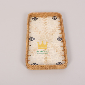 Artículos calientes de Vietnam ratán madre de perla bandeja para servir vajilla decorativa madre de perla bandeja de almacenamiento - Product Image 3
