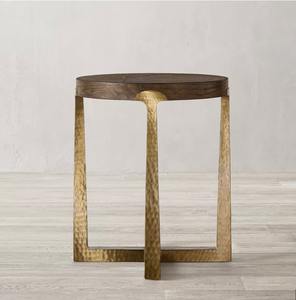 Mesa de centro moderna para decoración de hotel en casa, mesa redonda de hierro de diseño moderno de Color dorado, mesas de té y café para restaurante de hotel en casa - Product Image 4