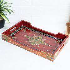 Plateau de service en bois imprimé Meena pour la cuisine et la salle à manger Plateau de service et hôtel Plateau imprimé Meena écologique de très bonne qualité - Product Image 6