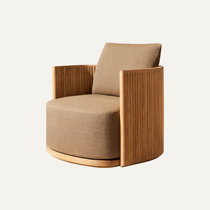 Modern <b>Teak</b> Wood Chaise Lounge <b>Chair</b> with Fabric Cushion Tropical Design for Living Room Hotel Apartment Furniture - Product Image 4