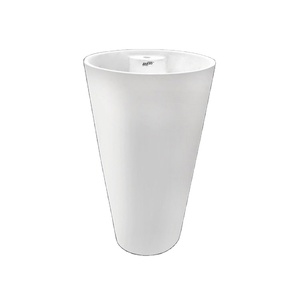 Lavabos de salle de bain sur pied personnalisés OEM Cuvette en pierre finie brillante d'approvisionnement en vrac blanche en céramique de haute qualité pour le lavage - Product Image 1