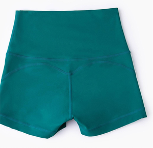 Pantalones cortos de gimnasio para entrenamiento de nailon 80% Spandex 20% para mujer, pantalones cortos transpirables para Yoga con levantamiento de glúteos con técnica teñida lisa - Product Image 4