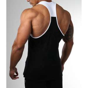 Muscle Fit Crop Stringer para hombres sin mangas gimnasio tanque entrenamiento atlético culturismo Fitness chaleco - Product Image 6
