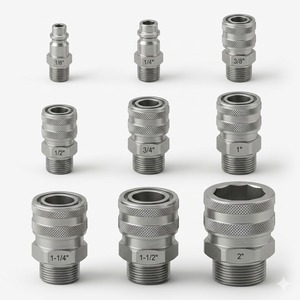 ข้อต่อไฮดรอลิกแบบปลดเร็วขนาดใหญ่ 2 นิ้ว ทำจากสแตนเลส พร้อมเกลียวตัวผู้ ผลิตด้วยเครื่อง CNC สำหรับงานหนัก รุ่น JTSP-200SM - Product Image 3