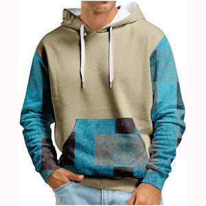 Sweat-shirt à capuche en molleton à col en V brodé et imprimé sur mesure pour homme et femme, couleur unie, 100% coton, collection hiver - Product Image 1