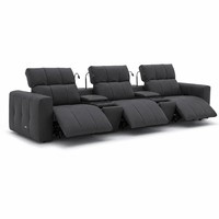 Ensemble de sièges modernes pour home cinéma, canapé inclinable électrique en cuir avec lumières de lecture et consoles multimédias, fauteuils de cinéma à niveaux