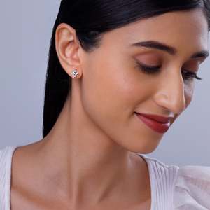 Pendientes de diamantes cultivados en laboratorio cuadrado de oro rosa Pieza de joyería brillante - Product Image 4