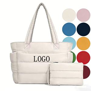 Borsa Tote Trapuntata Leggera da Donna, Borsa <span class=keywords><strong>a</strong></span> Spalla Imbottita per Lavoro, Viaggi e Palestra - Product Image 1