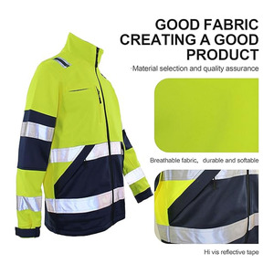 Veste réfléchissante de sécurité de construction haute visibilité à coque souple légère et imperméable hautement protectrice pour le travailleur de sécurité extérieur - Product Image 5