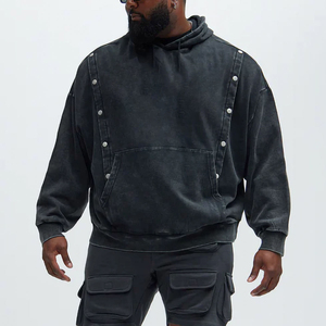 Nouveau look, design élégant, prix de gros, logo personnalisé, sweat-shirts basiques pour hommes en molleton 100% coton, surdimensionnés, épais, pour l'hiver - Product Image 6