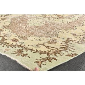 Tapis turc vintage 5.6 x 9ft Beige marron tissage plat laine Patchwork Design grande surface pour les décorations de salon support en Latex - Product Image 5
