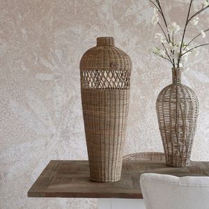 Elegante estante de exhibición de macetas de ratán y hierro para uso doméstico en interiores y exteriores, soporte de planta para plantar - Product Image 3