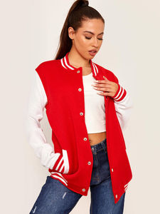 Veste universitaire unisexe de haute qualité, mélange de laine, manches en simili cuir, option de logo personnalisé, broderie personnalisée, équipe, école - Product Image 4