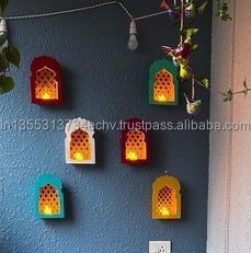 กล่องเทียน jharokha jali หลากสีสำหรับตกแต่งบ้านของตกแต่งผนังของตกแต่งงานปาร์ตี้งานแต่งงานและงานขึ้นบ้านใหม่ - Product Image 5