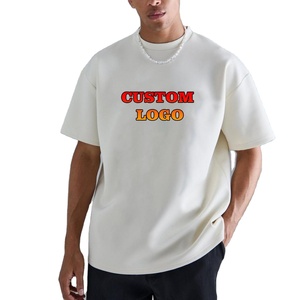 เสื้อยืดโอเวอร์ไซส์สีครีมแบบกำหนดเอง เสื้อยืดพรีเมียมสไตล์สตรีทแวร์พร้อมโลโก้ ขายส่ง เสื้อยืดสีครีมโทนกลาง เสื้อยืดโอเวอร์ไซส์ผ้าฝ้าย รับผลิตแบรนด์ส่วนตัว - Product Image 1