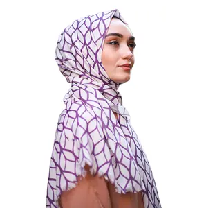 最畅销2023伊斯兰软羊绒棉头巾女定制穆斯林服装面纱面套围巾