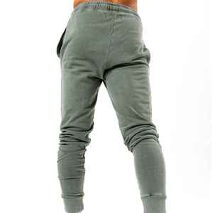 Alta calidad diamantes de imitación ácido lavado Flare pantalones de chándal Zip Up 2 piezas Set Rhinestone Vintage ácido lavado hombres chándal - Product Image 3