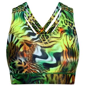 Women High Support Solid Breathable Mesh Sports <b>Bra</b> Seamless Yoga <b>Racerback</b> Crisscross Straps Front Custom Logo Private Label - Product Image 5