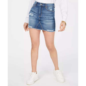 Minigonna Casual Blu da Ragazza Tinseltown, Taglia 5, Silhouette a Matita, in Denim Strappato, Stile Vintage Floreale, Sexy, a Trapezio, con Cintura in Vita, Autunnale - Product Image 1