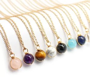 Chaîne à maillons de 19 pouces avec pendentif en améthyste ronde de 10mm Collier en laiton plaqué or pour filles Fabriqué en Inde pour la fête de la République - Product Image 1