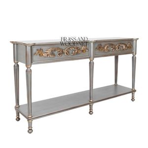 Luxury Classic <b>Console</b> <b>Table</b> Handcrafted Wooden Design with <b>Gold</b> Floral Details Elegant French Style Furniture - Product Image 3